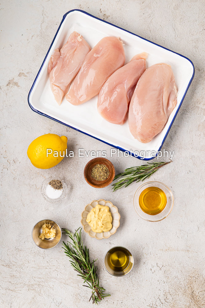 Grilled Rosemary Chicken over Grits and Spinach