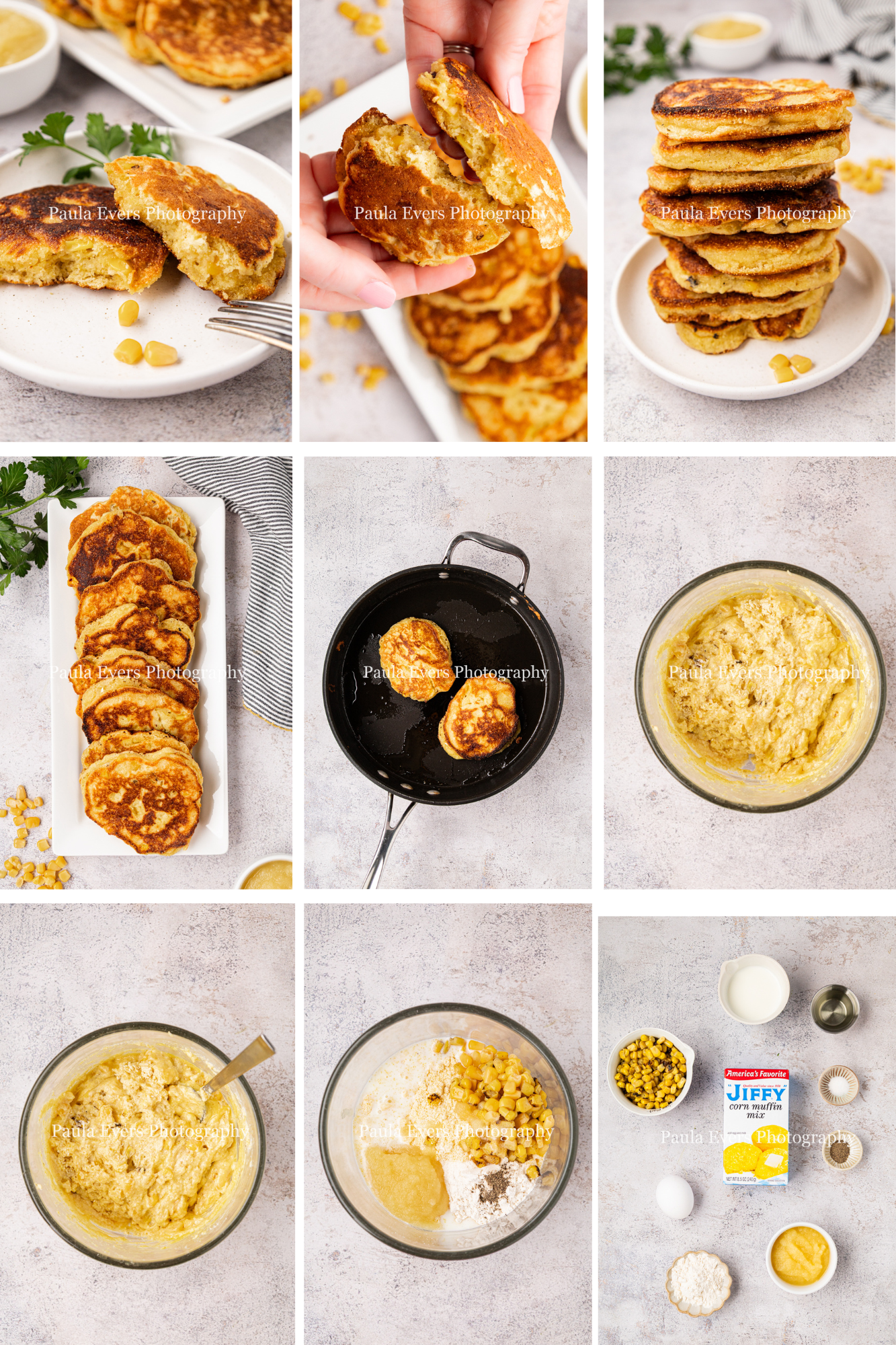 Lemon Chicken with Dijon Mustard on Corn Fritters