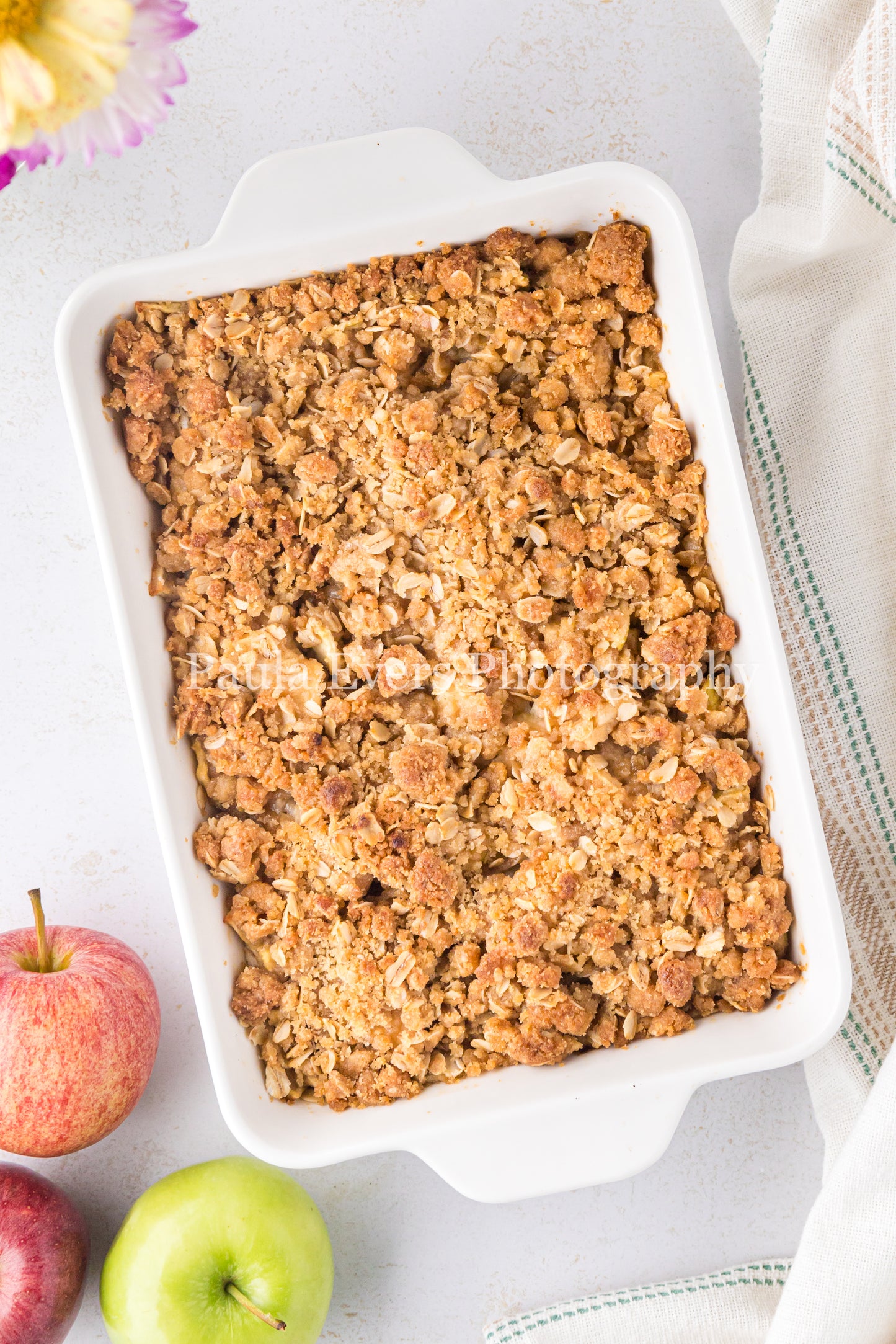 Apple Crisp with Caramel Sauce