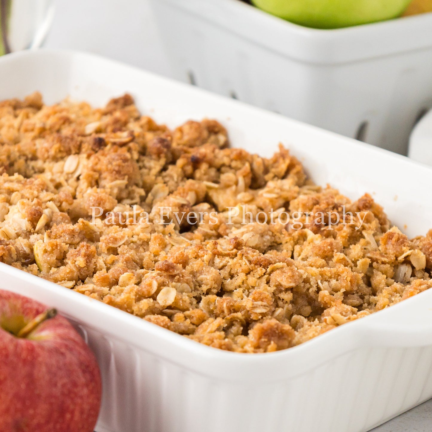 Apple Crisp with Caramel Sauce