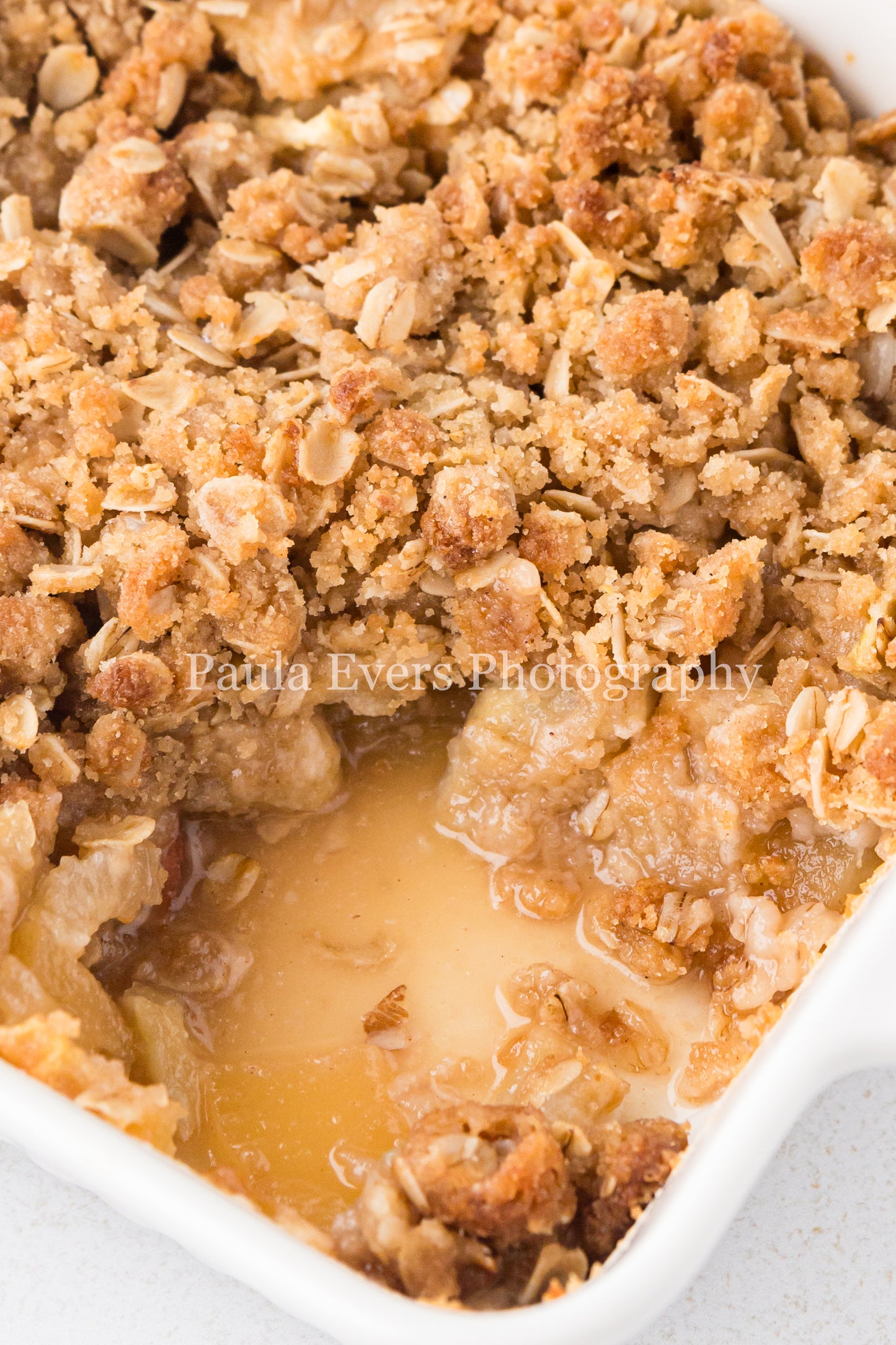 Apple Crisp with Caramel Sauce