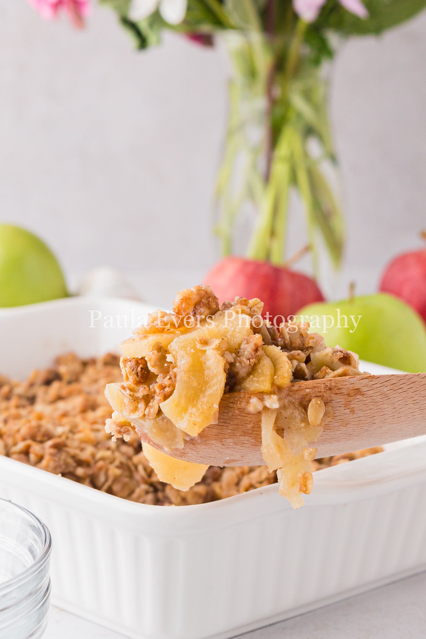 Apple Crisp with Caramel Sauce