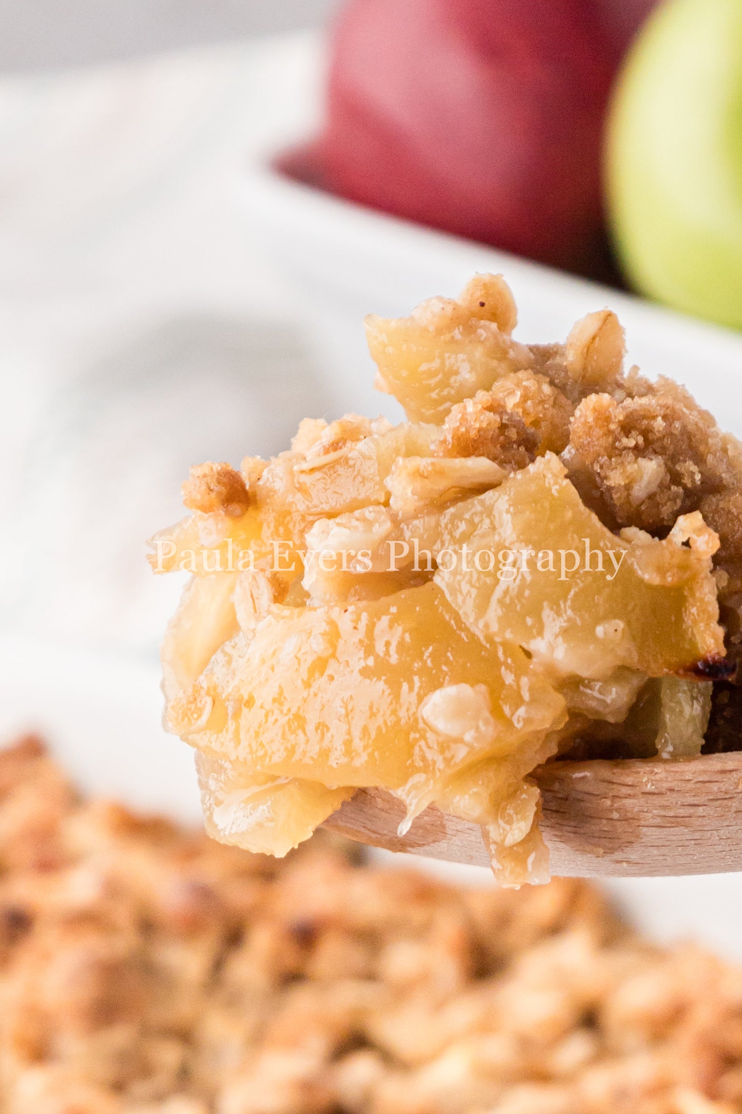 Apple Crisp with Caramel Sauce