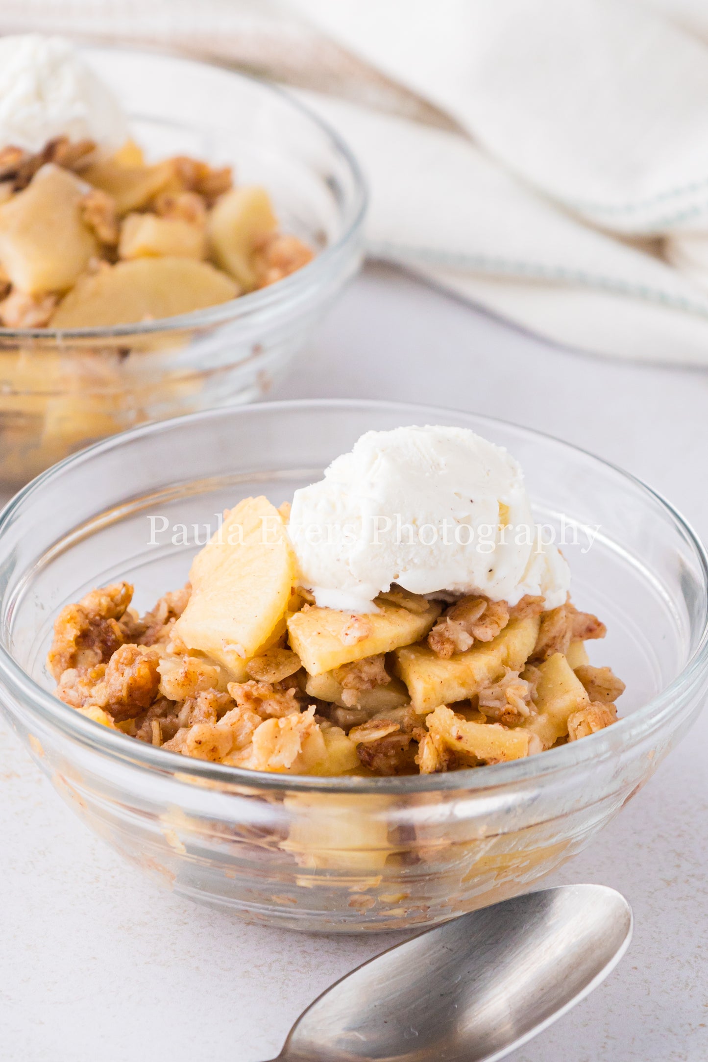 Apple Crisp with Caramel Sauce