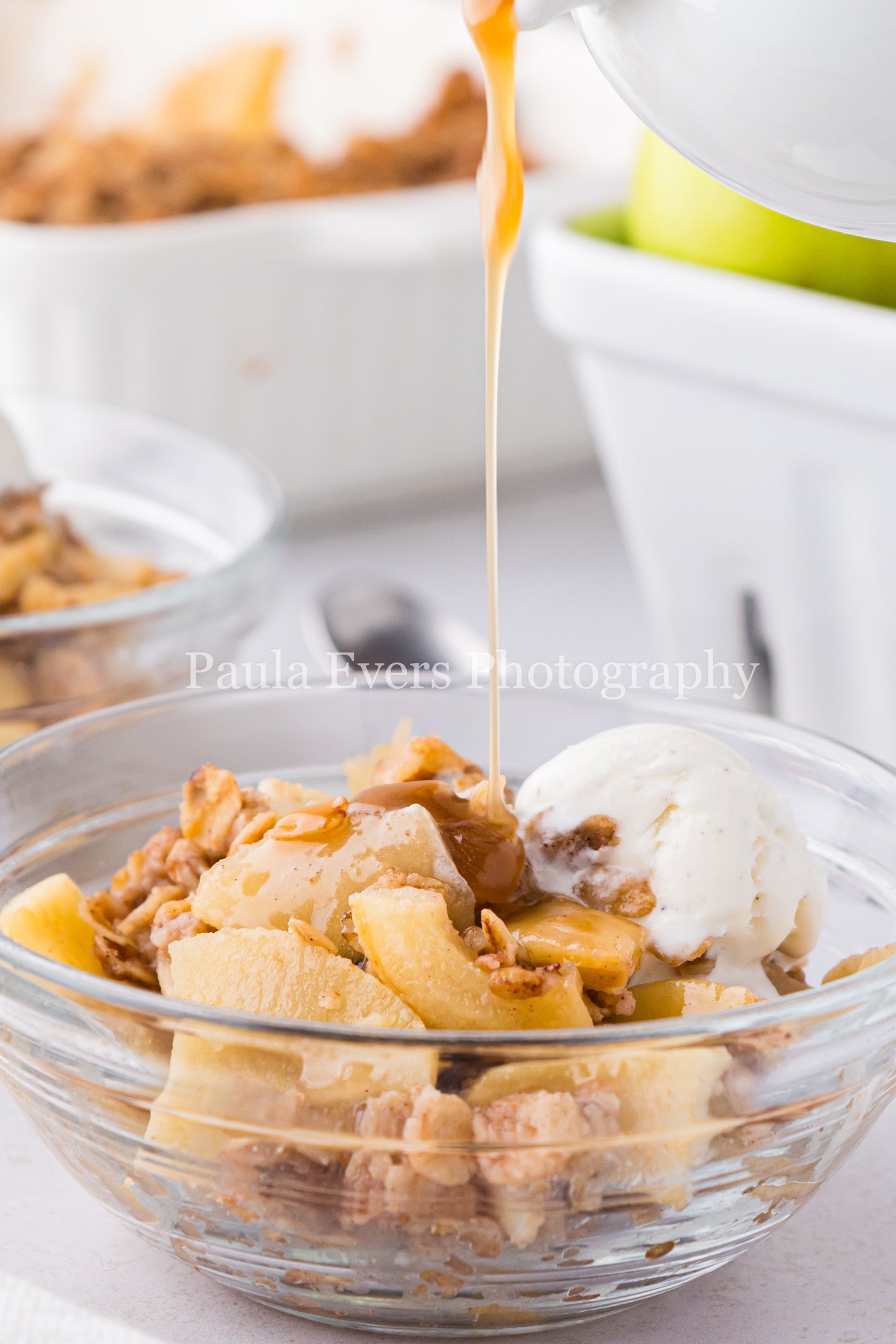 Apple Crisp with Caramel Sauce