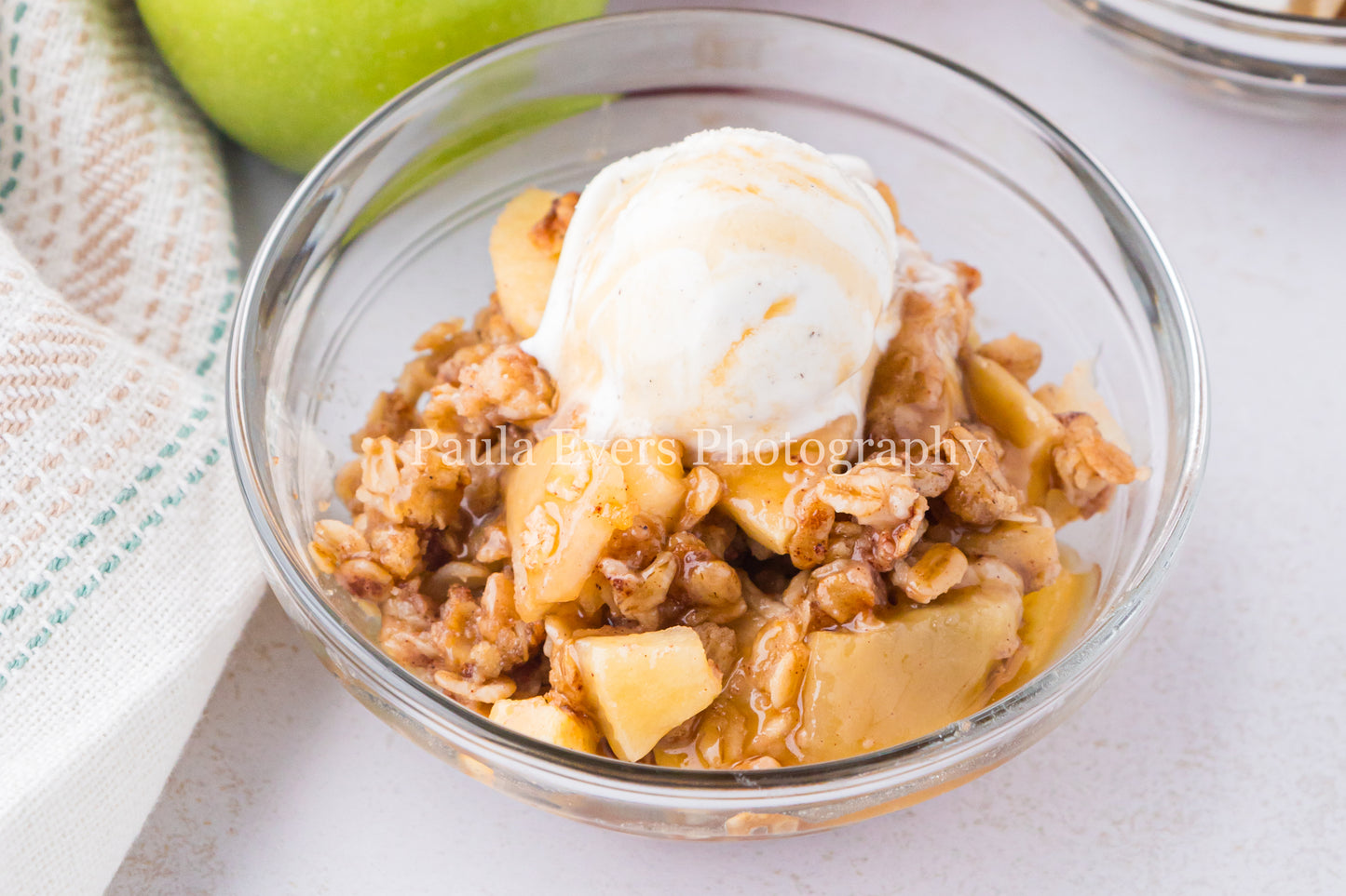 Apple Crisp with Caramel Sauce