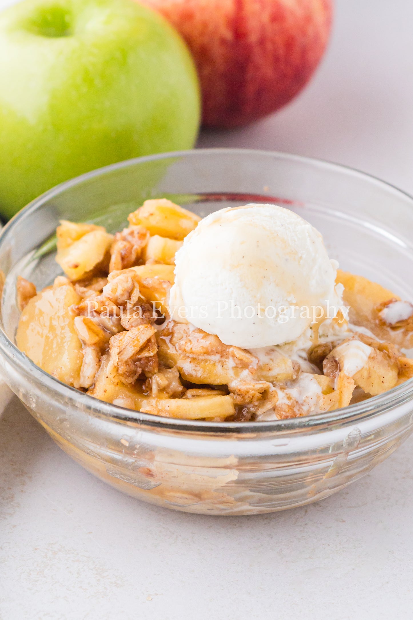 Apple Crisp with Caramel Sauce