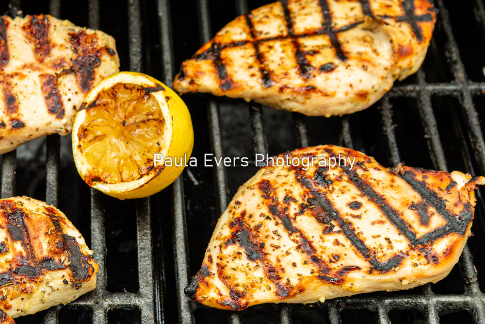Grilled Rosemary Chicken over Grits and Spinach