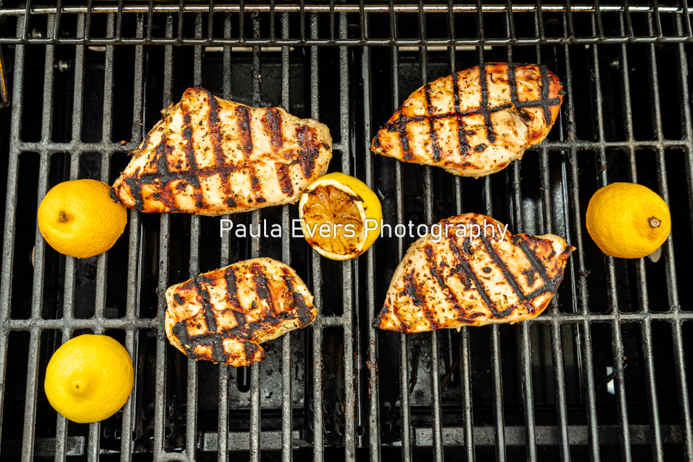 Grilled Rosemary Chicken over Grits and Spinach