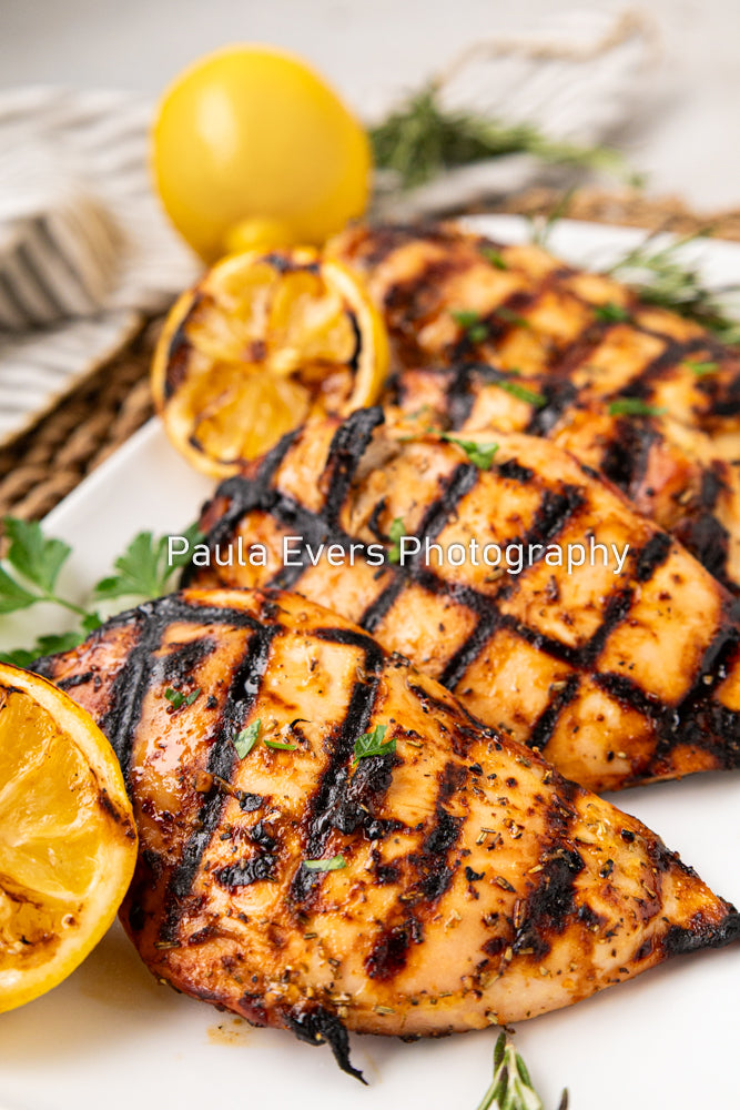 Grilled Rosemary Chicken over Grits and Spinach