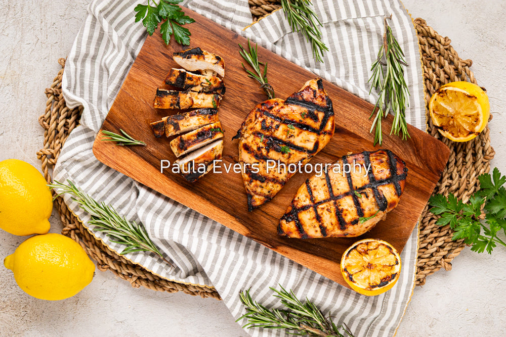 Grilled Rosemary Chicken over Grits and Spinach