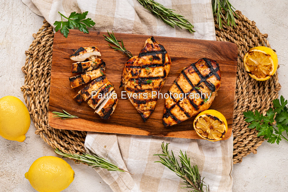 Grilled Rosemary Chicken over Grits and Spinach