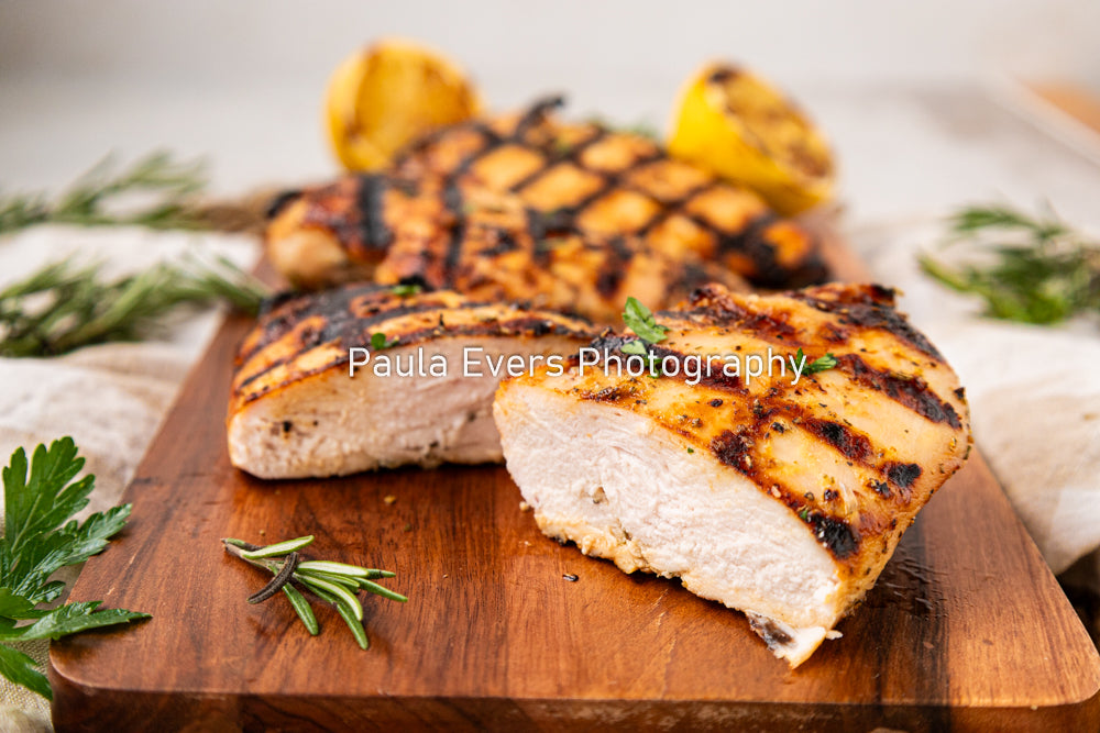 Grilled Rosemary Chicken over Grits and Spinach