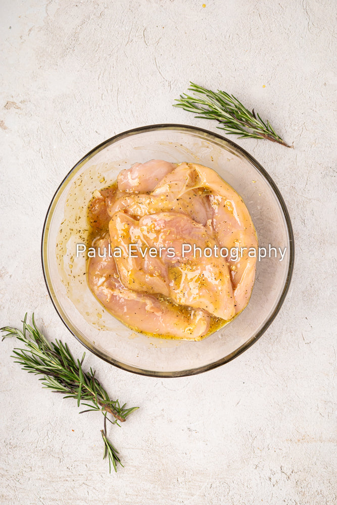 Grilled Rosemary Chicken over Grits and Spinach