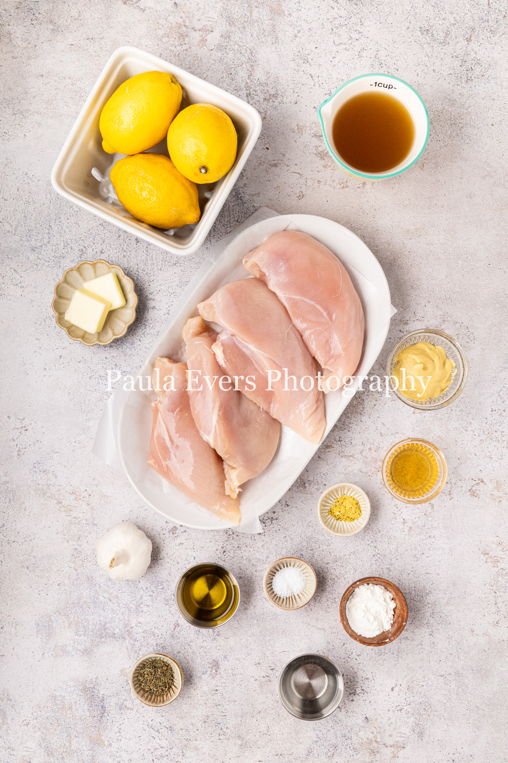 Lemon Chicken with Dijon Mustard on Corn Fritters