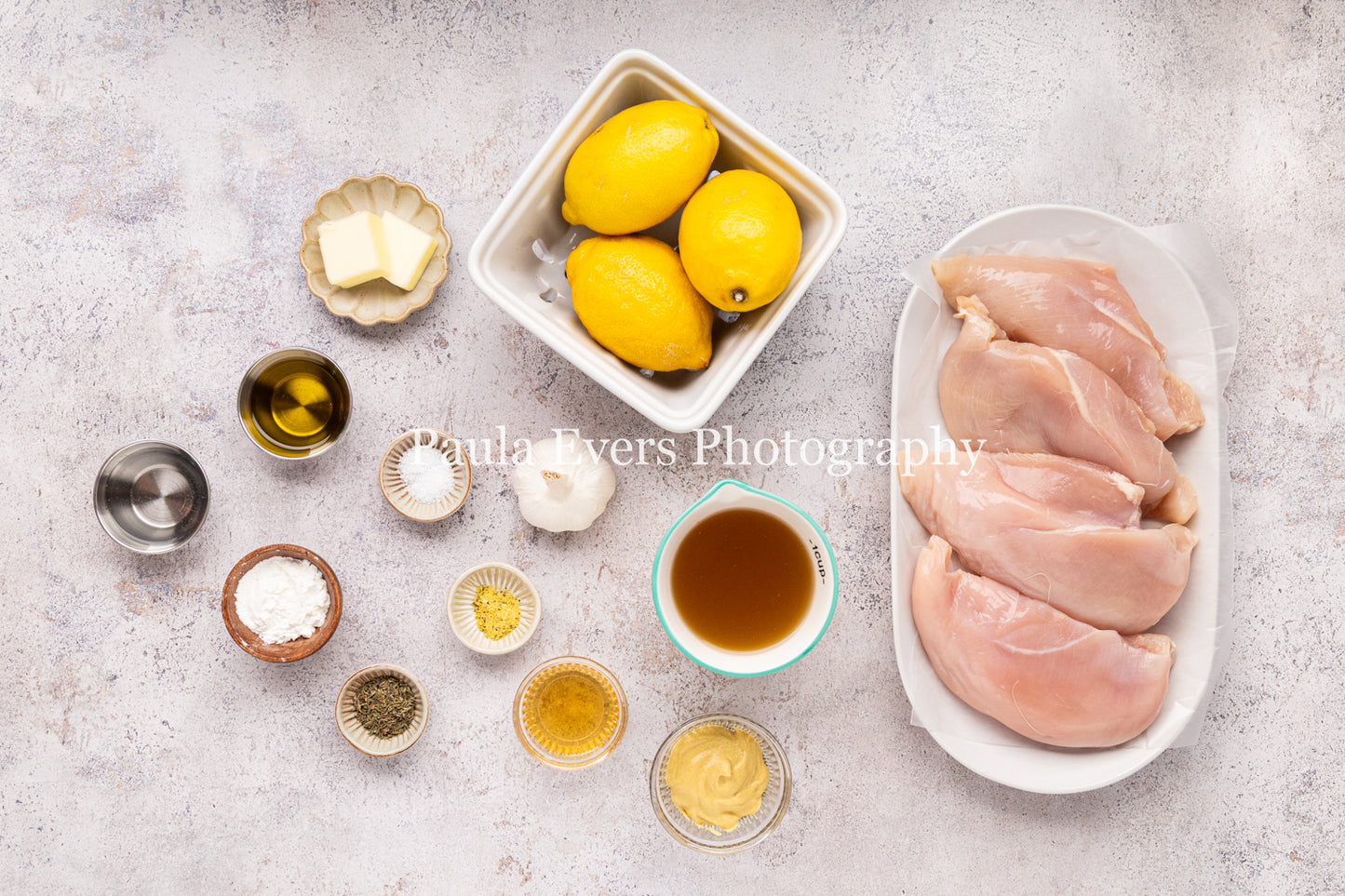 Lemon Chicken with Dijon Mustard on Corn Fritters