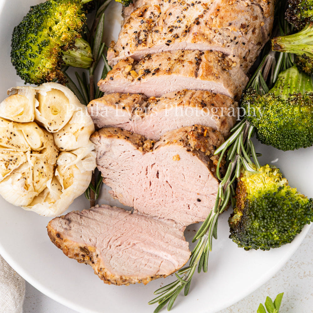 Oven Roasted Pork Tenderloin, Broccoli, and Garlic - Bundle