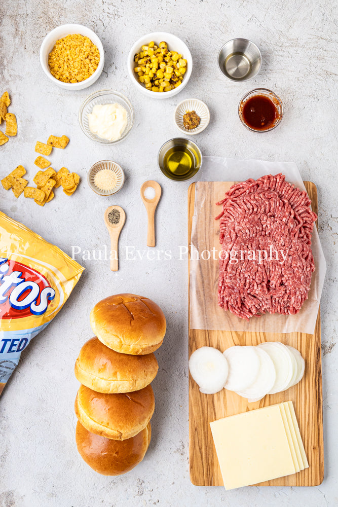 Southwest Corn Chip Burgers