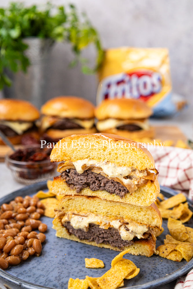Southwest Corn Chip Burgers