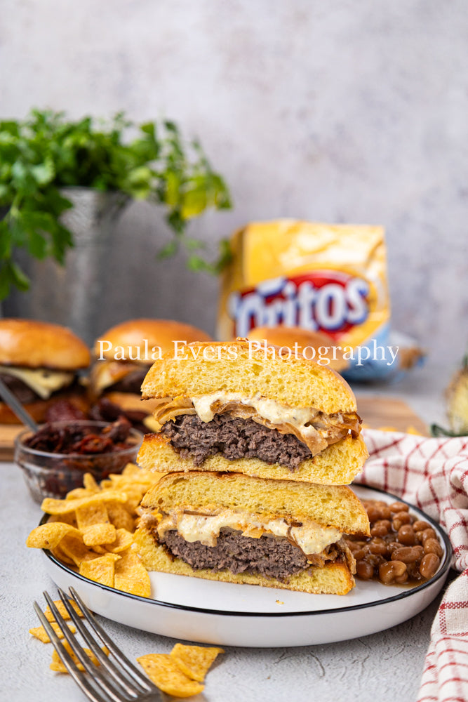 Southwest Corn Chip Burgers