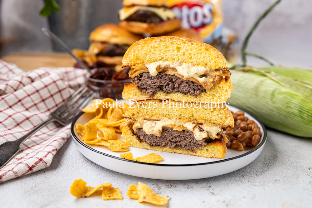 Southwest Corn Chip Burgers