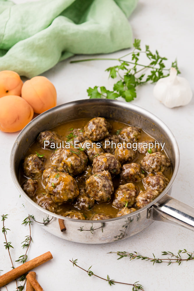 Spiced Pork Meatballs with Apricot Wine Sauce (aka Apricot Meatballs)
