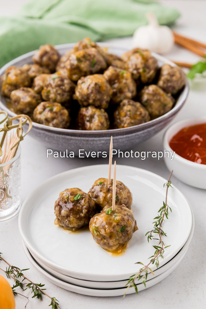 Spiced Pork Meatballs with Apricot Wine Sauce (aka Apricot Meatballs)