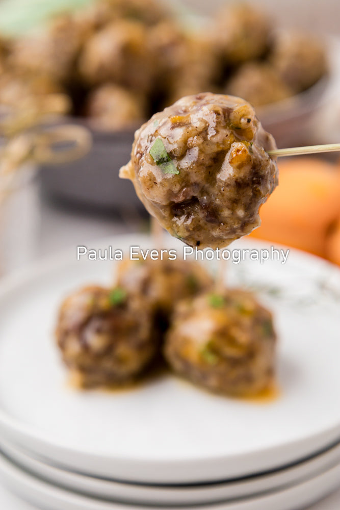 Spiced Pork Meatballs with Apricot Wine Sauce (aka Apricot Meatballs)