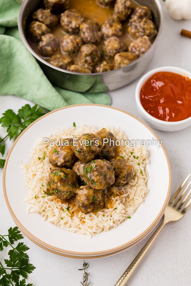 Spiced Pork Meatballs with Apricot Wine Sauce (aka Apricot Meatballs)