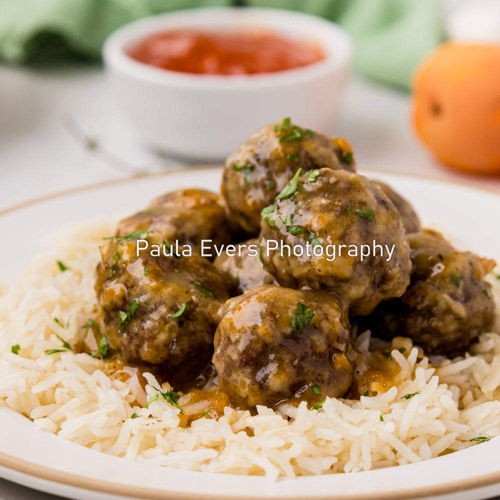 Spiced Pork Meatballs with Apricot Wine Sauce (aka Apricot Meatballs)