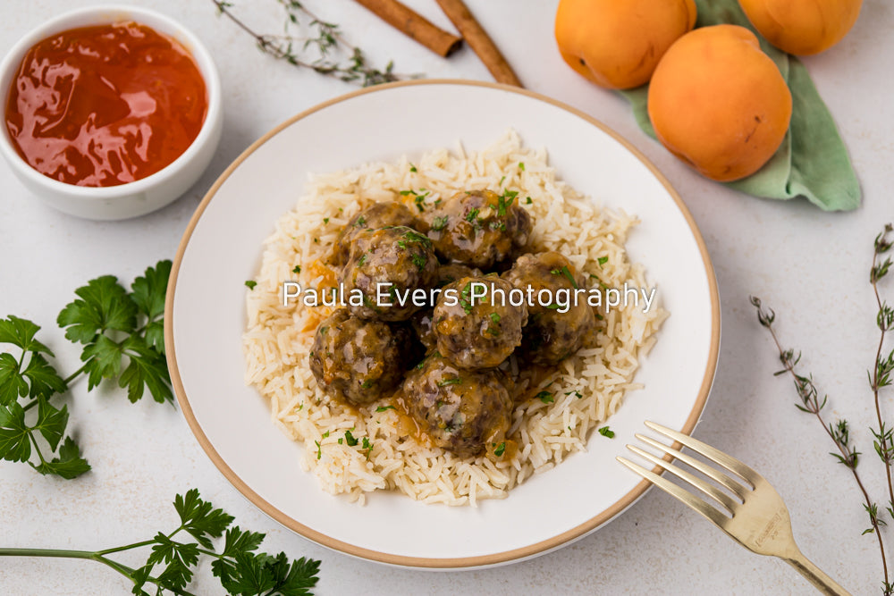 Spiced Pork Meatballs with Apricot Wine Sauce (aka Apricot Meatballs)