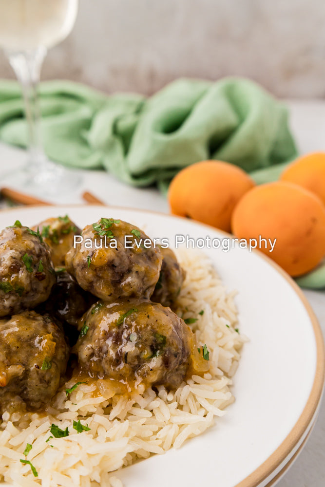 Spiced Pork Meatballs with Apricot Wine Sauce (aka Apricot Meatballs)