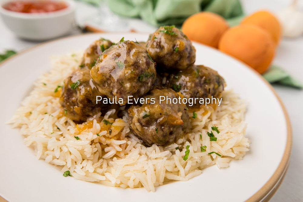 Spiced Pork Meatballs with Apricot Wine Sauce (aka Apricot Meatballs)