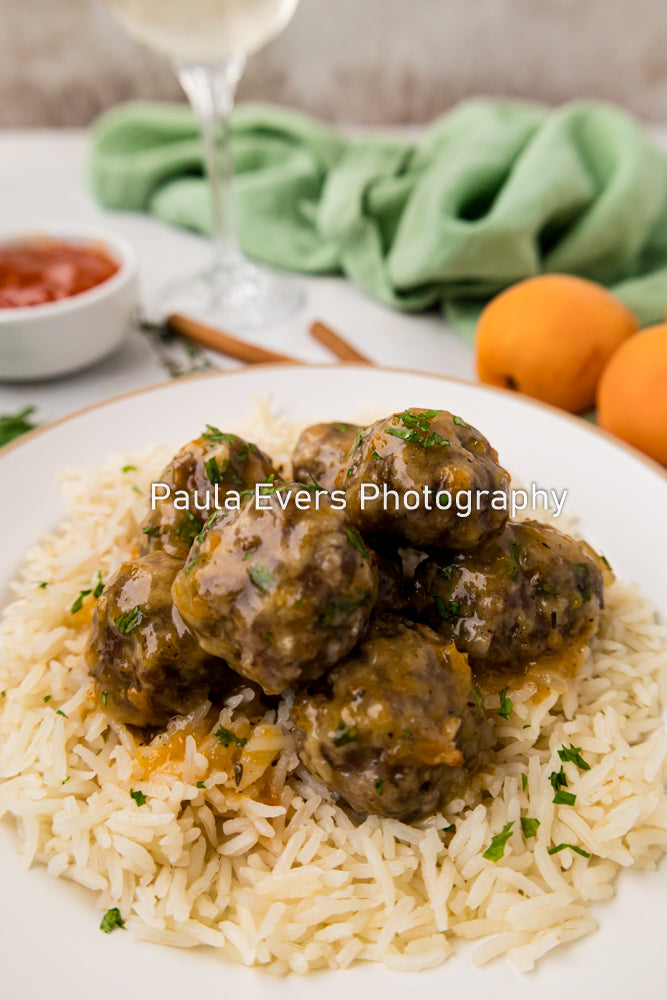 Spiced Pork Meatballs with Apricot Wine Sauce (aka Apricot Meatballs)