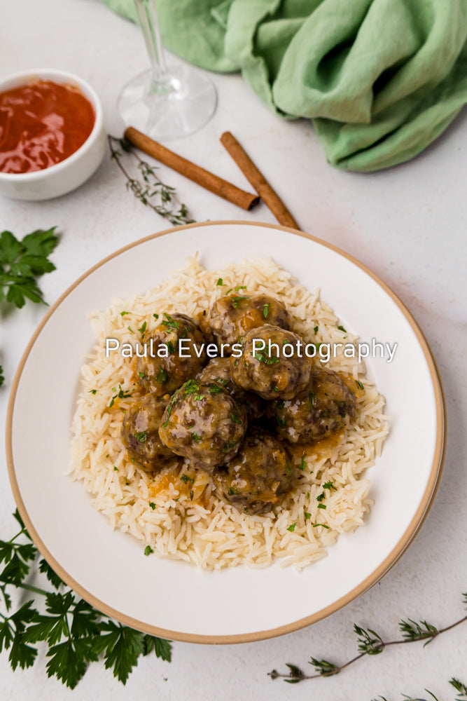 Spiced Pork Meatballs with Apricot Wine Sauce (aka Apricot Meatballs)