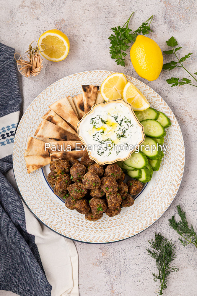 Spicy Pork Meatballs with Tzatziki Sauce