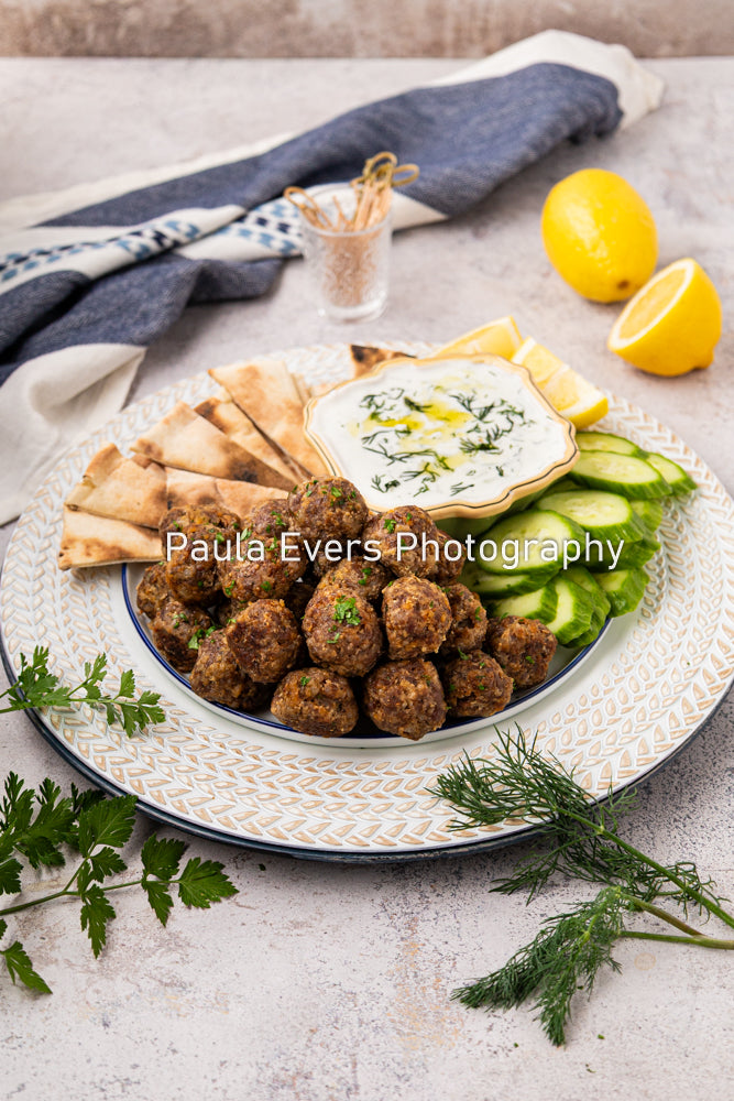 Spicy Pork Meatballs with Tzatziki Sauce