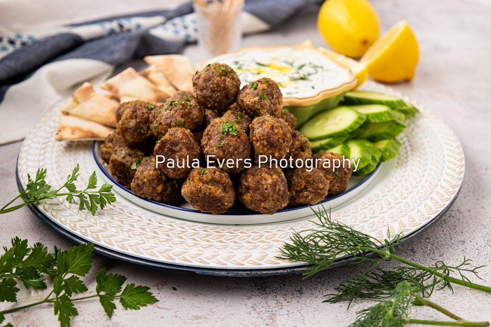 Spicy Pork Meatballs with Tzatziki Sauce