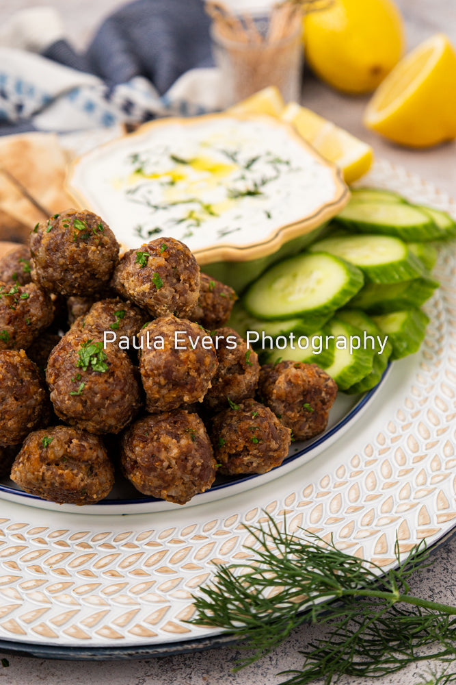 Spicy Pork Meatballs with Tzatziki Sauce