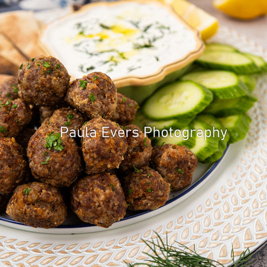 Spicy Pork Meatballs with Tzatziki Sauce
