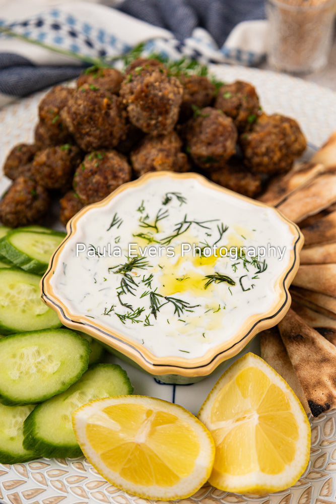 Spicy Pork Meatballs with Tzatziki Sauce