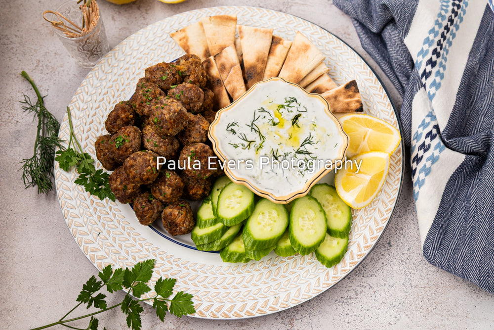 Spicy Pork Meatballs with Tzatziki Sauce