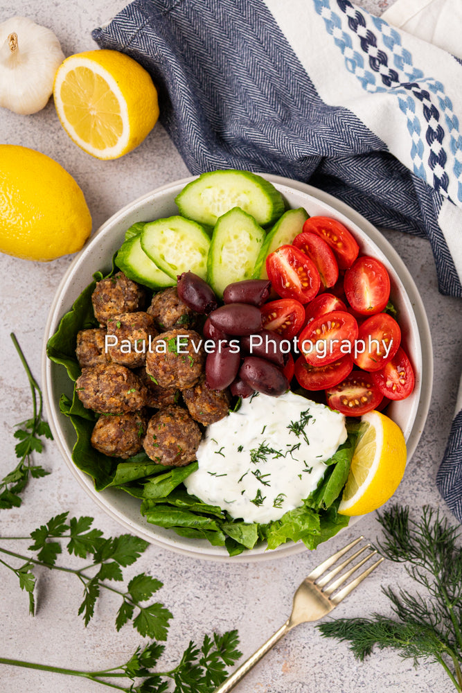 Spicy Pork Meatballs with Tzatziki Sauce