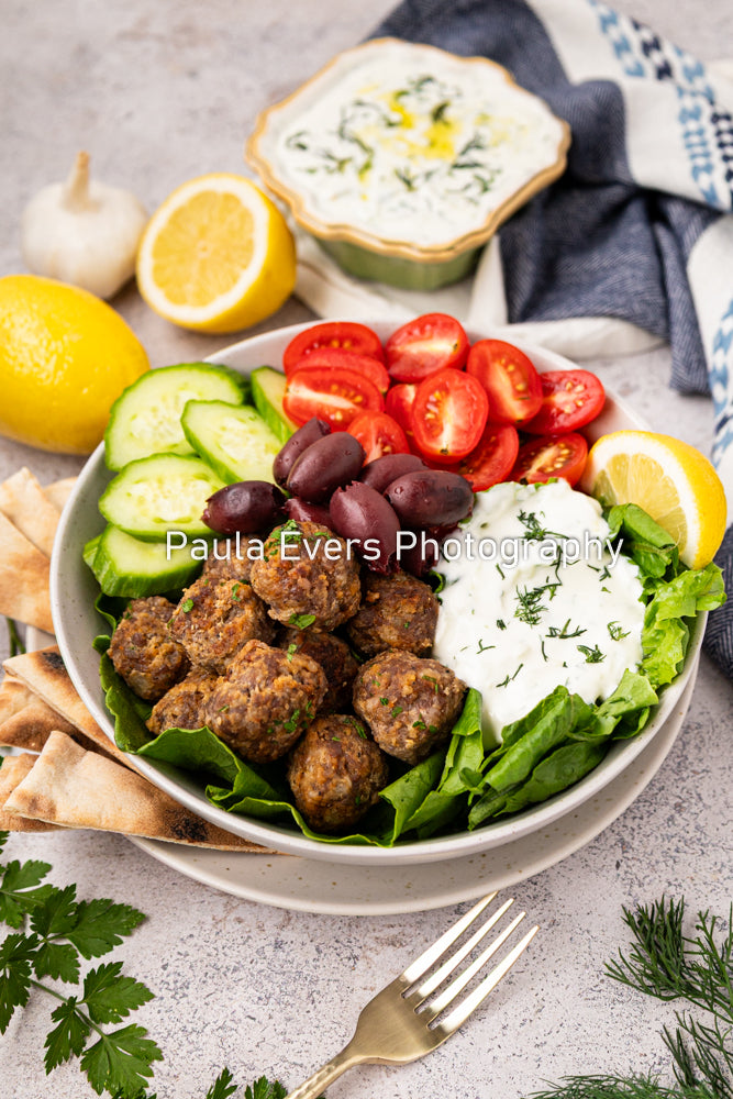 Spicy Pork Meatballs with Tzatziki Sauce