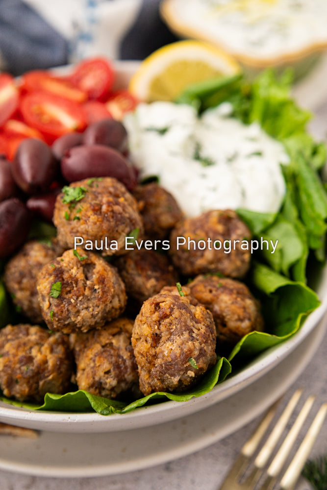 Spicy Pork Meatballs with Tzatziki Sauce