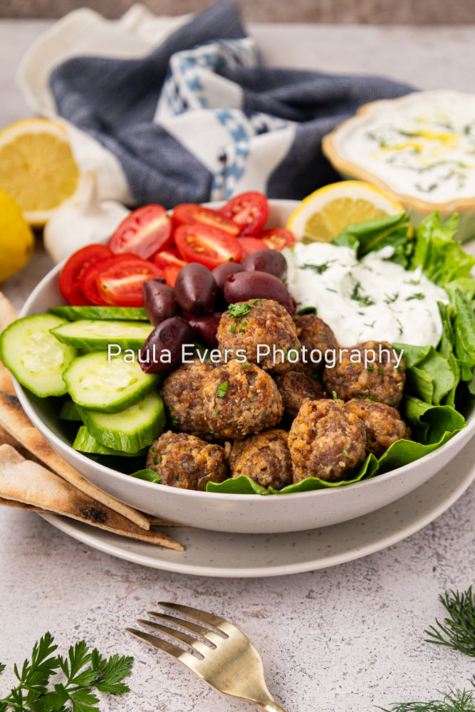 Spicy Pork Meatballs with Tzatziki Sauce