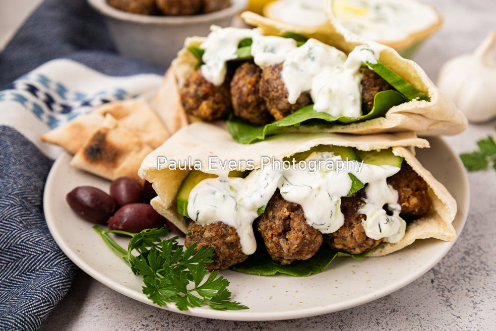 Spicy Pork Meatballs with Tzatziki Sauce